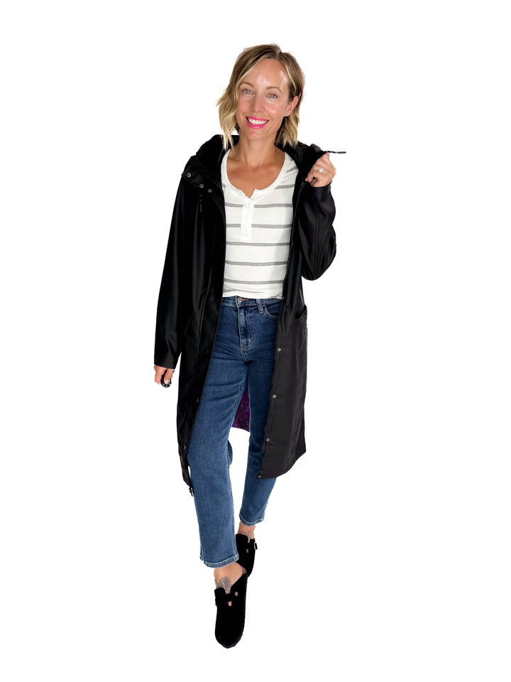 VERO MODA Sitka Longline Rain Jacket- BLACK