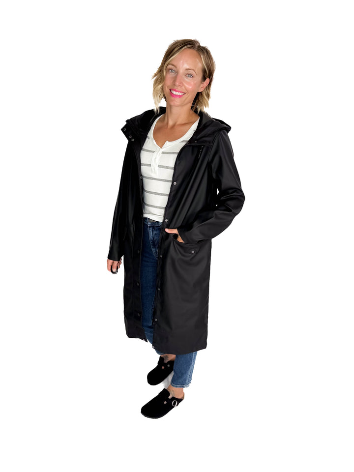VERO MODA Sitka Longline Rain Jacket- BLACK