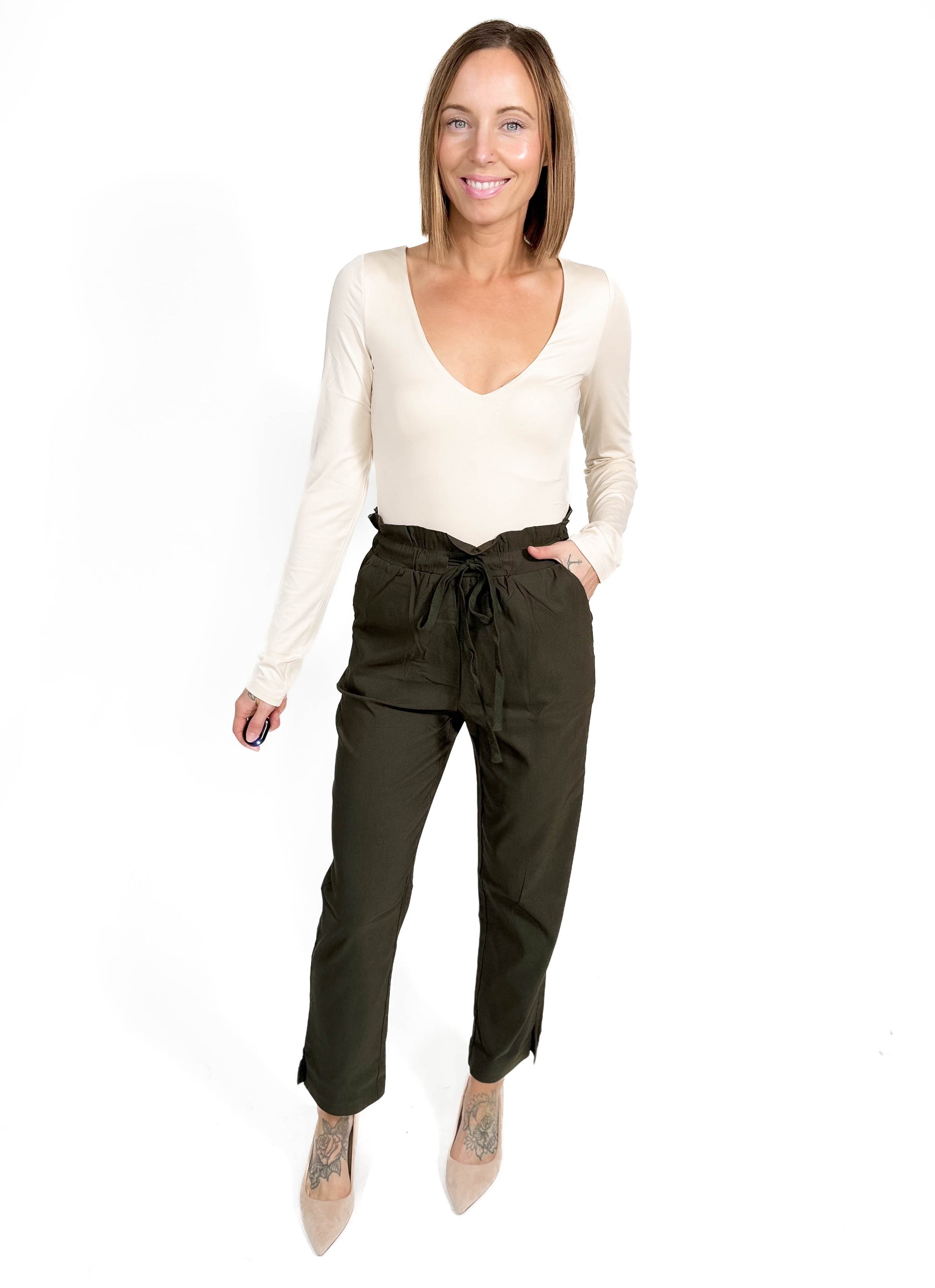 Cute + Classy Straight Leg Pant- OLIVE