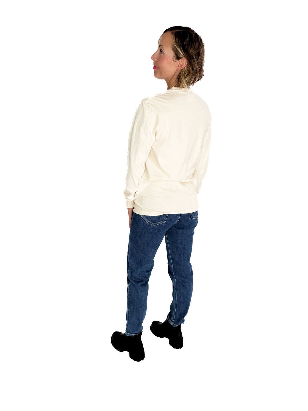 Fall Breeze Dancing Skeletons Graphic Long Sleeve- SAND