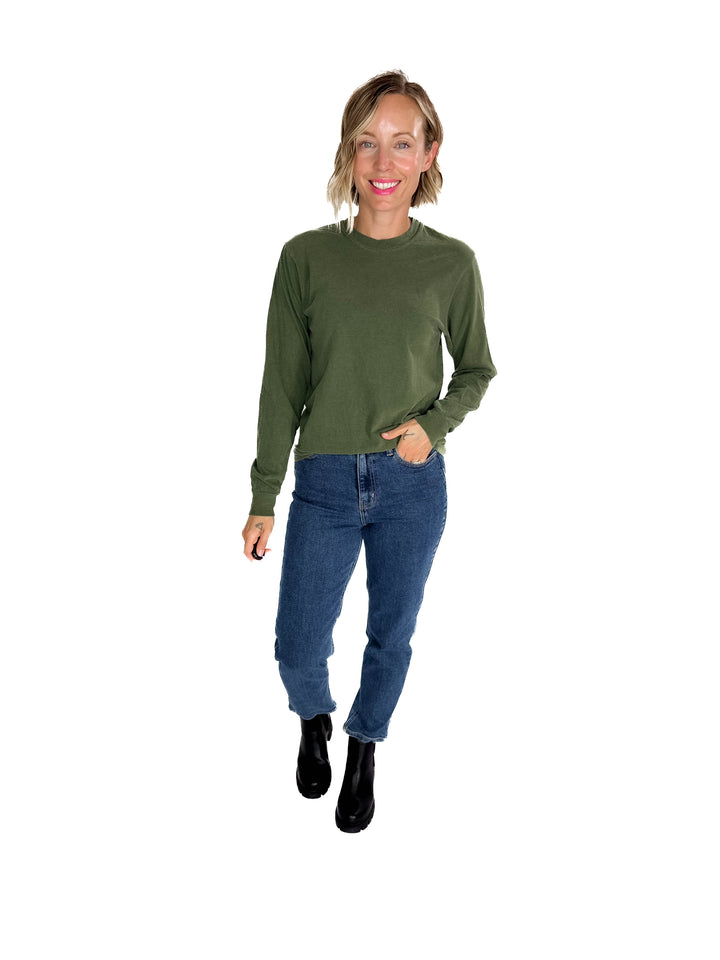 T+G Classic Washed Cotton Long Sleeve- HEMP