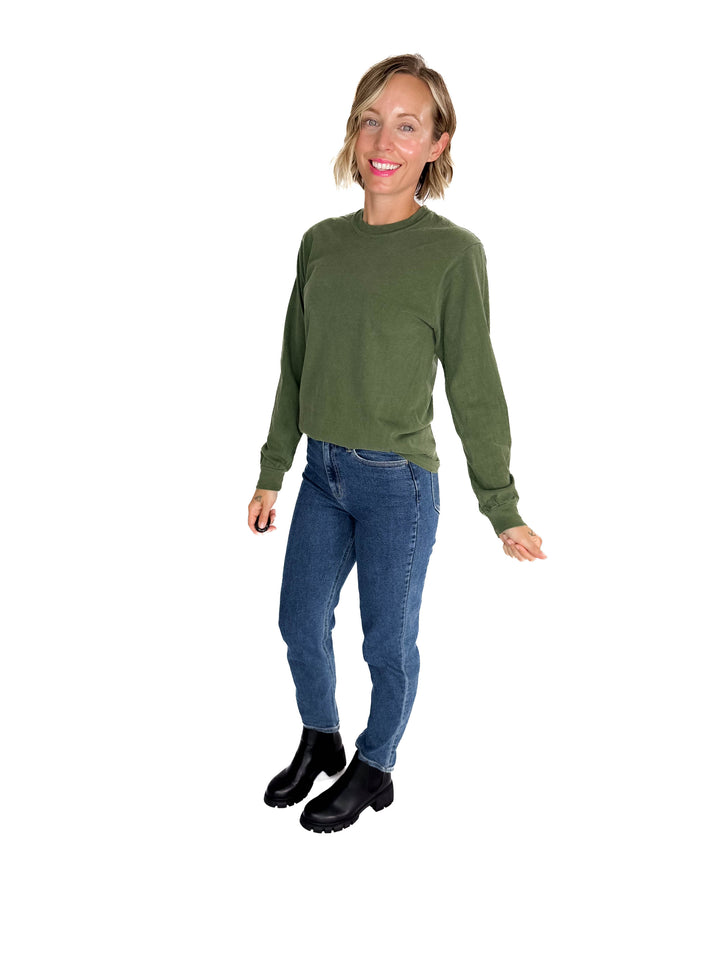 T+G Classic Washed Cotton Long Sleeve- HEMP