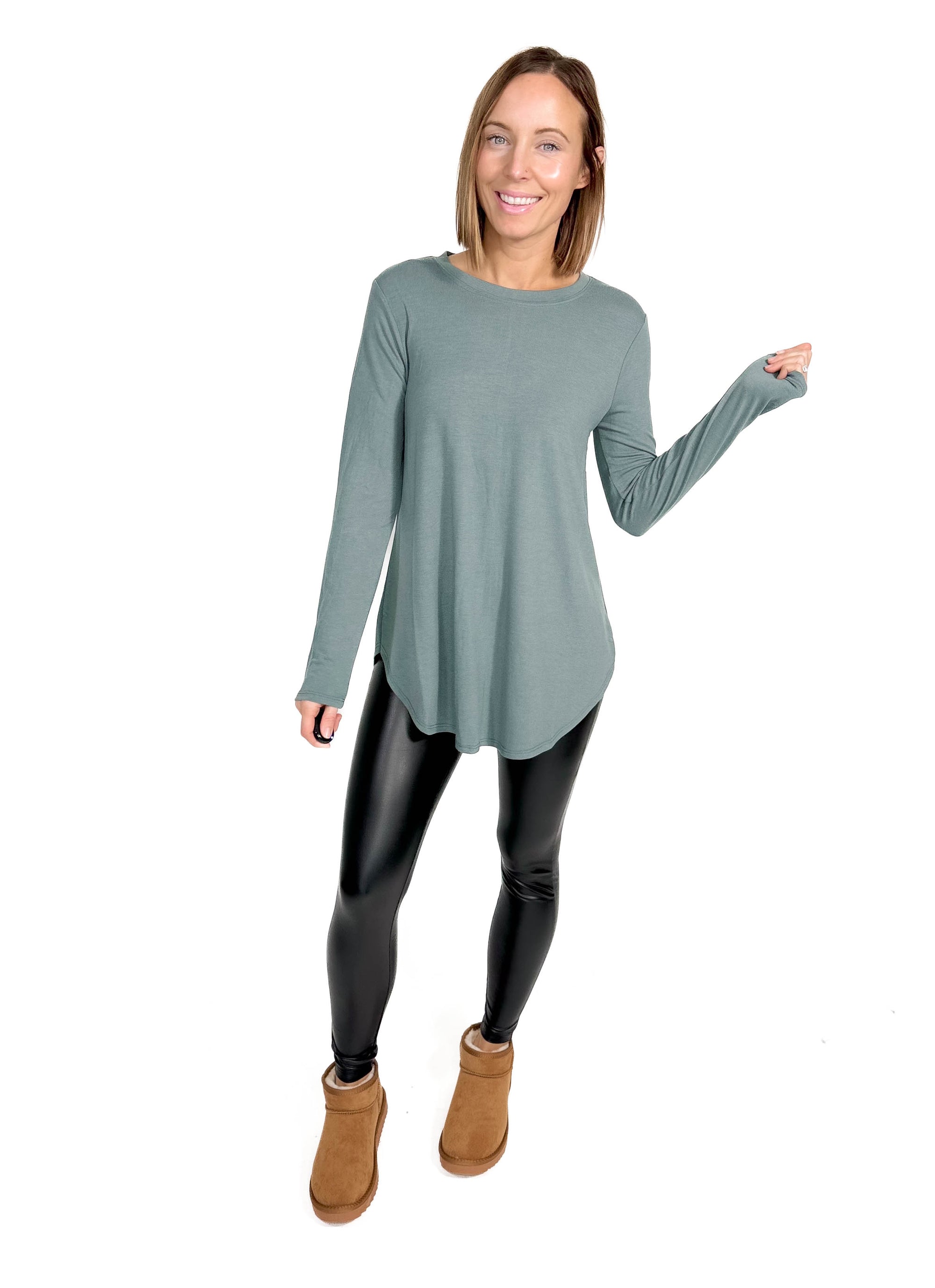 Travey Round Hem Long Sleeve- ASH JADE