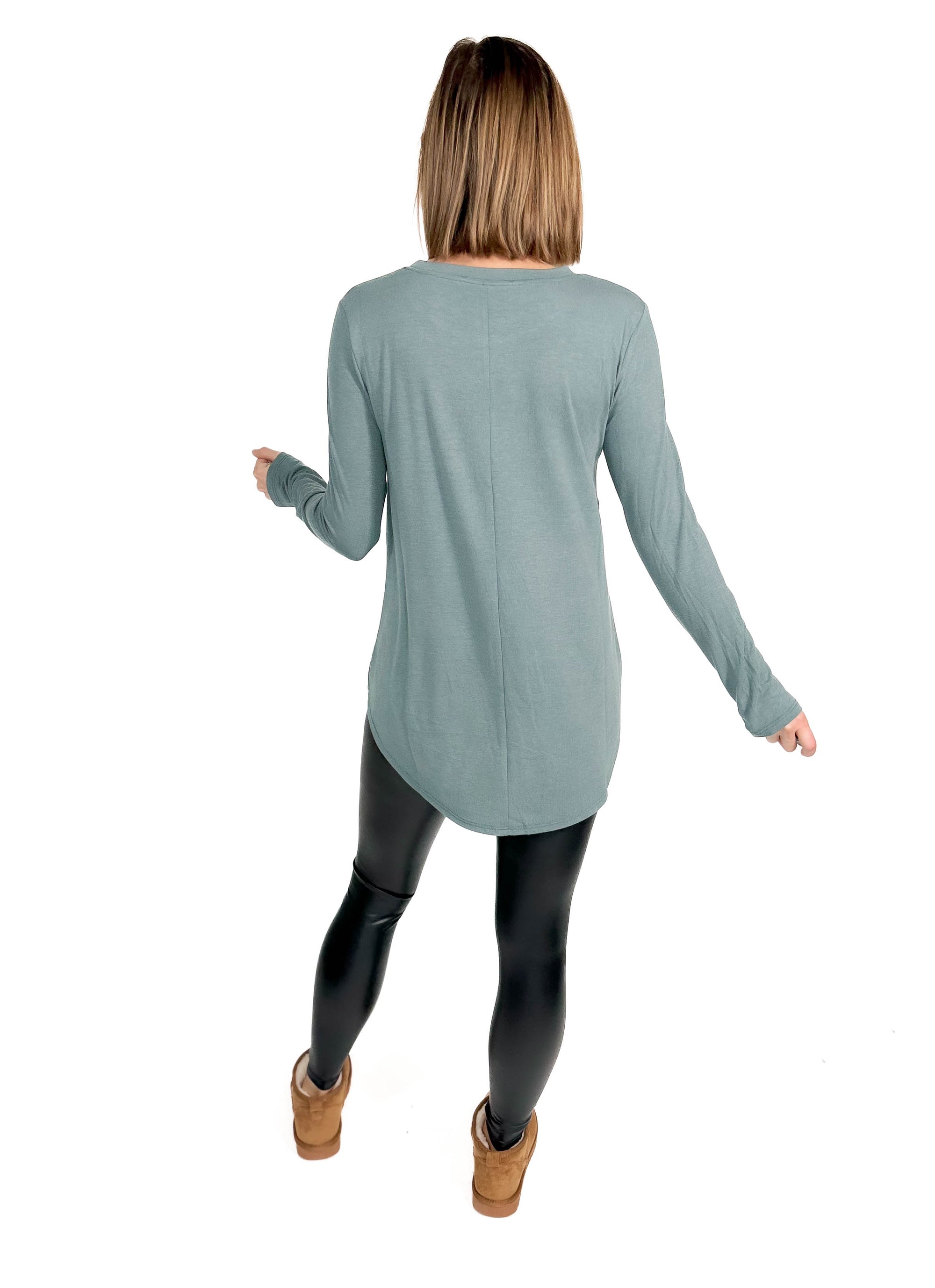 Travey Round Hem Long Sleeve- ASH JADE