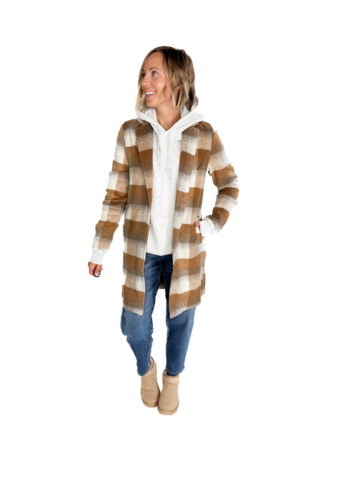 Conrad Plaid Jacket- CAMEL