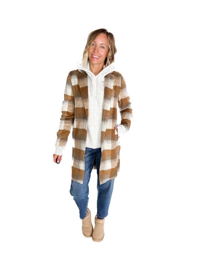 Conrad Plaid Jacket- CAMEL