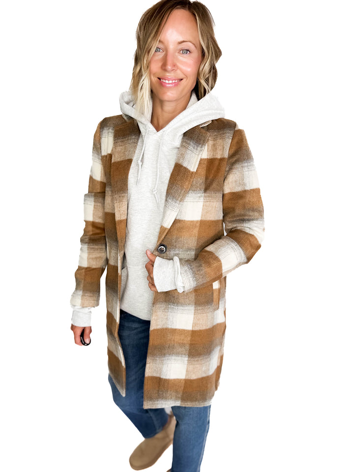 Conrad Plaid Jacket- CAMEL