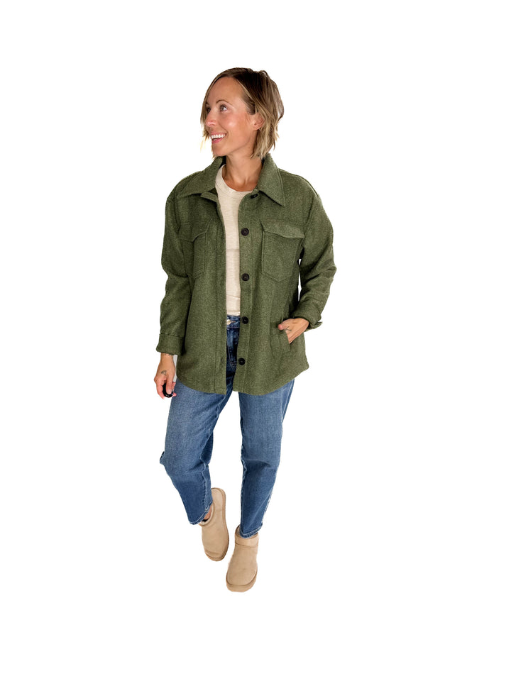 Rainier Classic Shacket- OLIVE