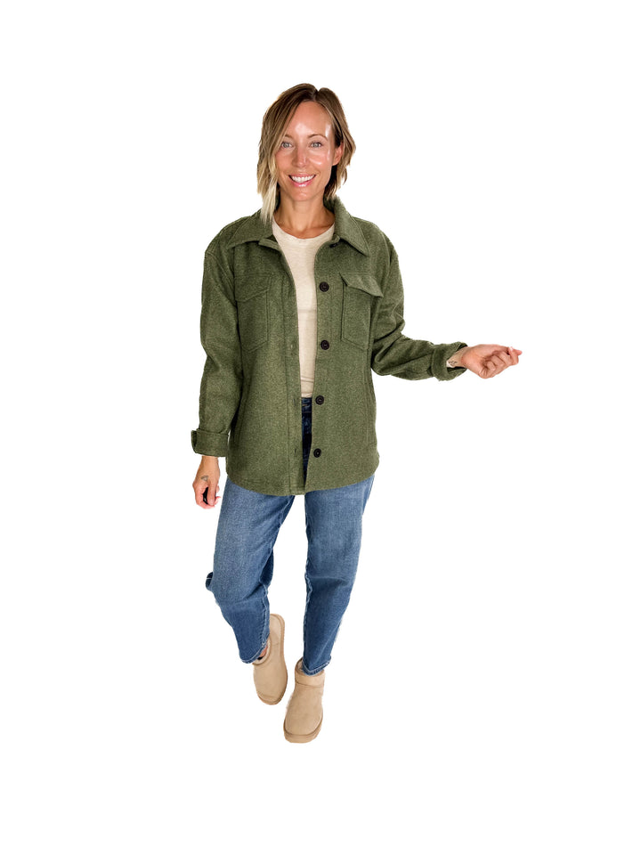 Rainier Classic Shacket- OLIVE
