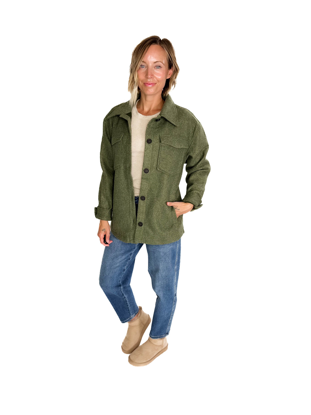 Rainier Classic Shacket- OLIVE