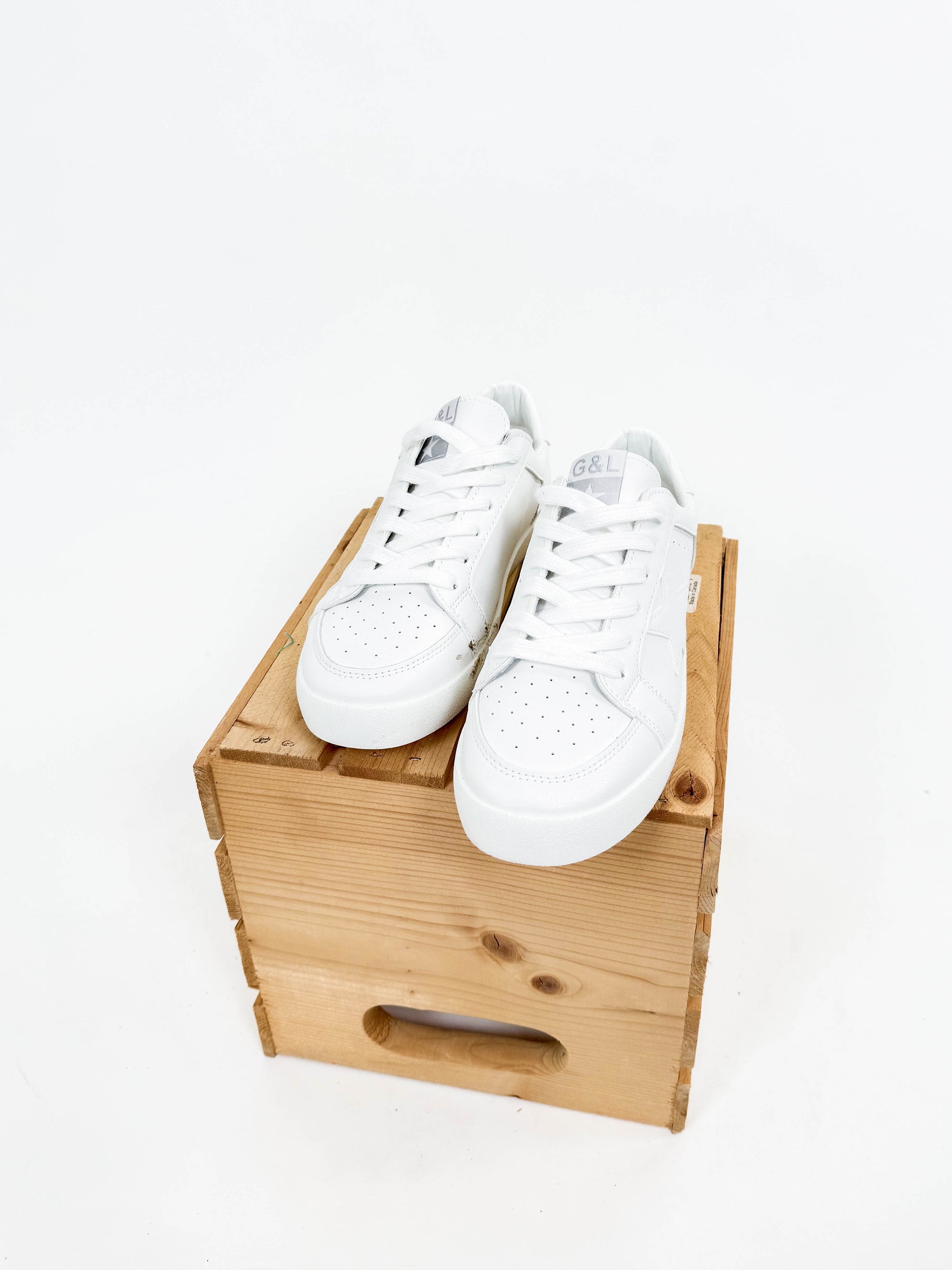 Grace and Lace Star Sneakers- WHITE