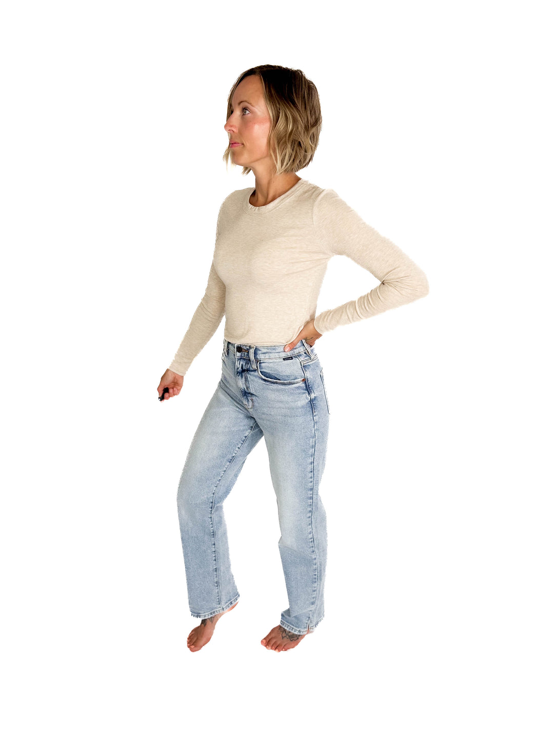 CELLO Tyra Super High Rise Dad Jeans- LIGHT DENIM