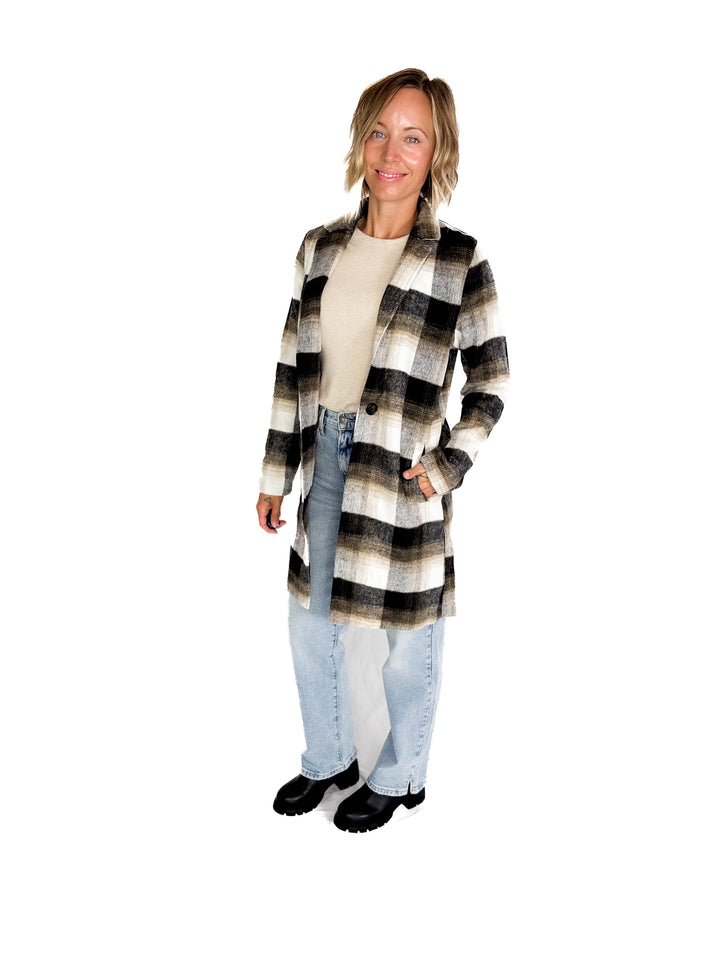 Conrad Plaid Jacket- BLACK