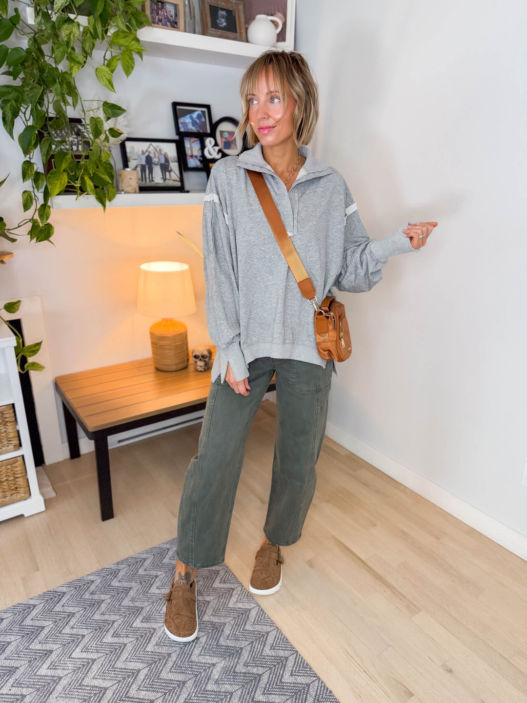 Nolan Snap Henley Pullover- HEATHER GREY-FINAL SALE*S*