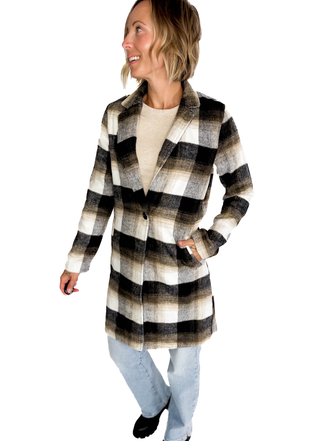 Conrad Plaid Jacket- BLACK