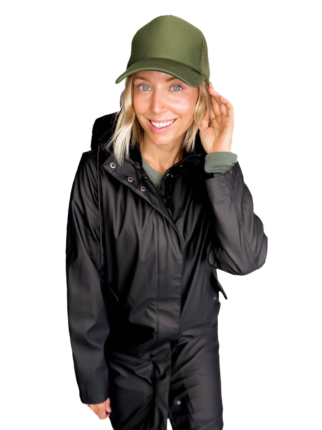 Classic Mesh Back Trucker Hat- ARMY GREEN