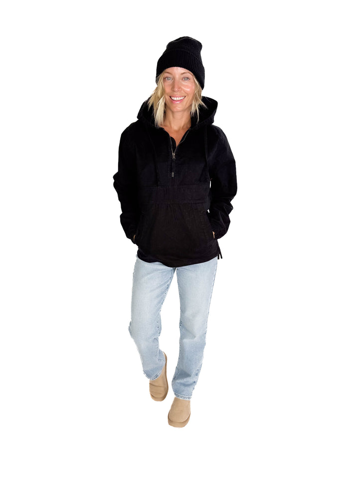 Bex Denim Hoodie Jacket- BLACK