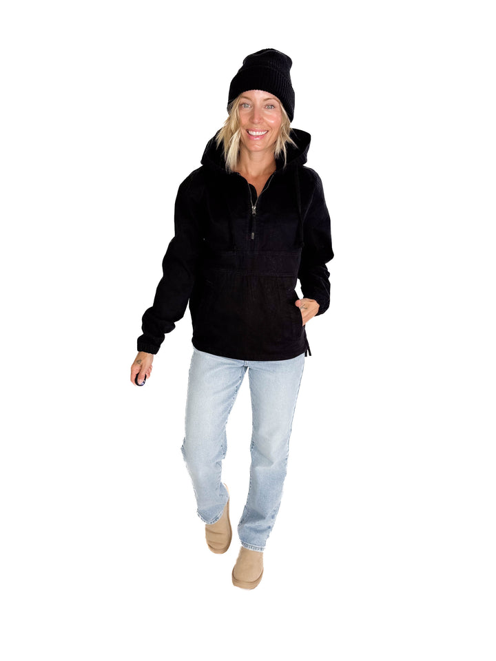 Bex Denim Hoodie Jacket- BLACK
