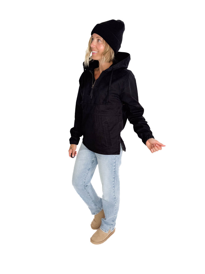 Bex Denim Hoodie Jacket- BLACK