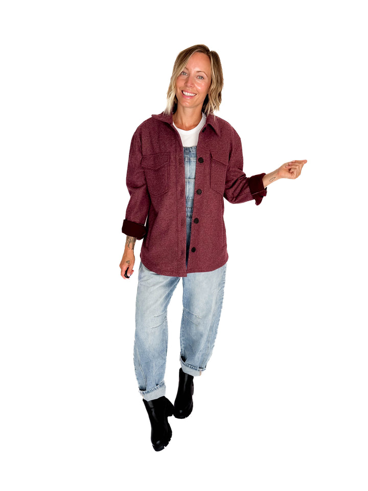 Rainier Classic Shacket- BURGUNDY