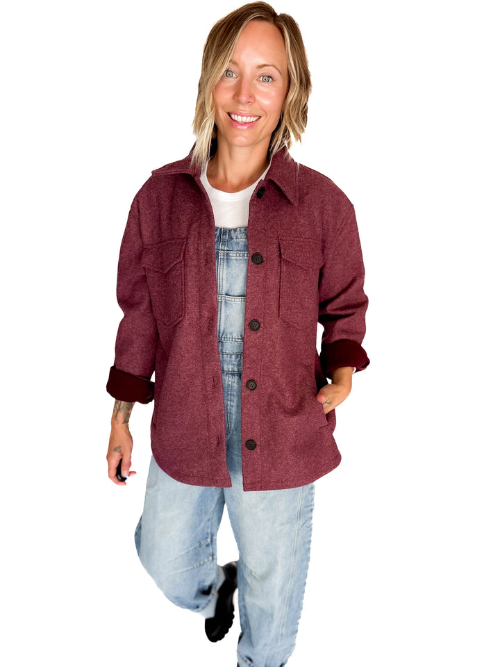Rainier Classic Shacket- BURGUNDY