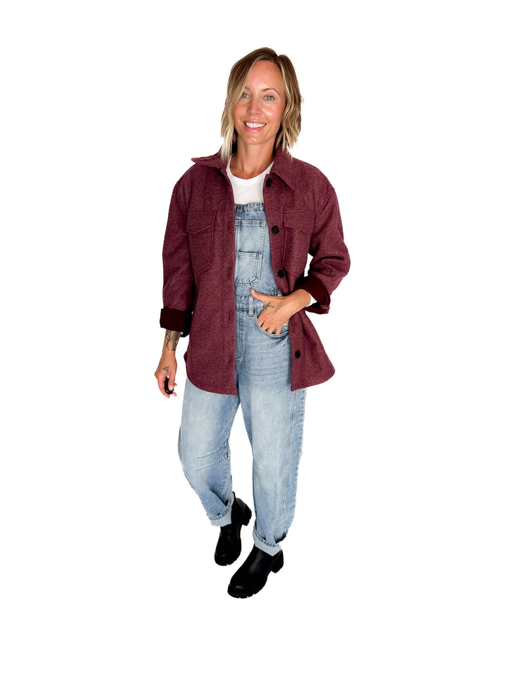 Rainier Classic Shacket- BURGUNDY