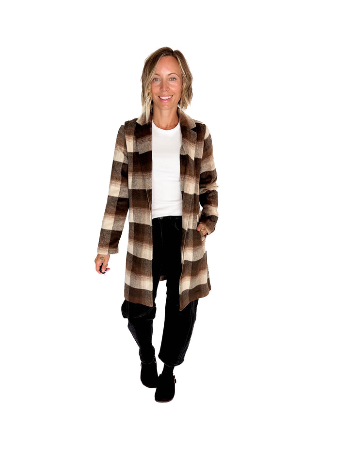 Conrad Plaid Jacket- CHOCOLATE
