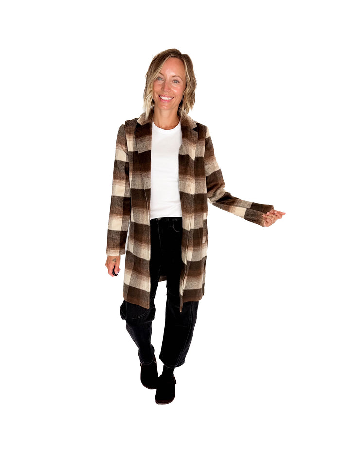 Conrad Plaid Jacket- CHOCOLATE