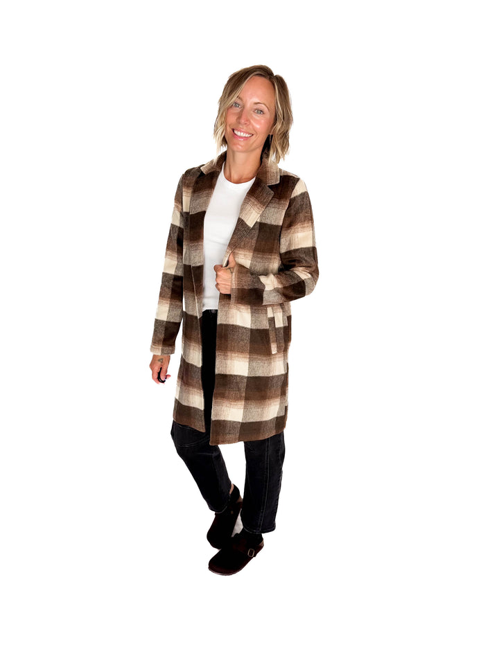 Conrad Plaid Jacket- CHOCOLATE