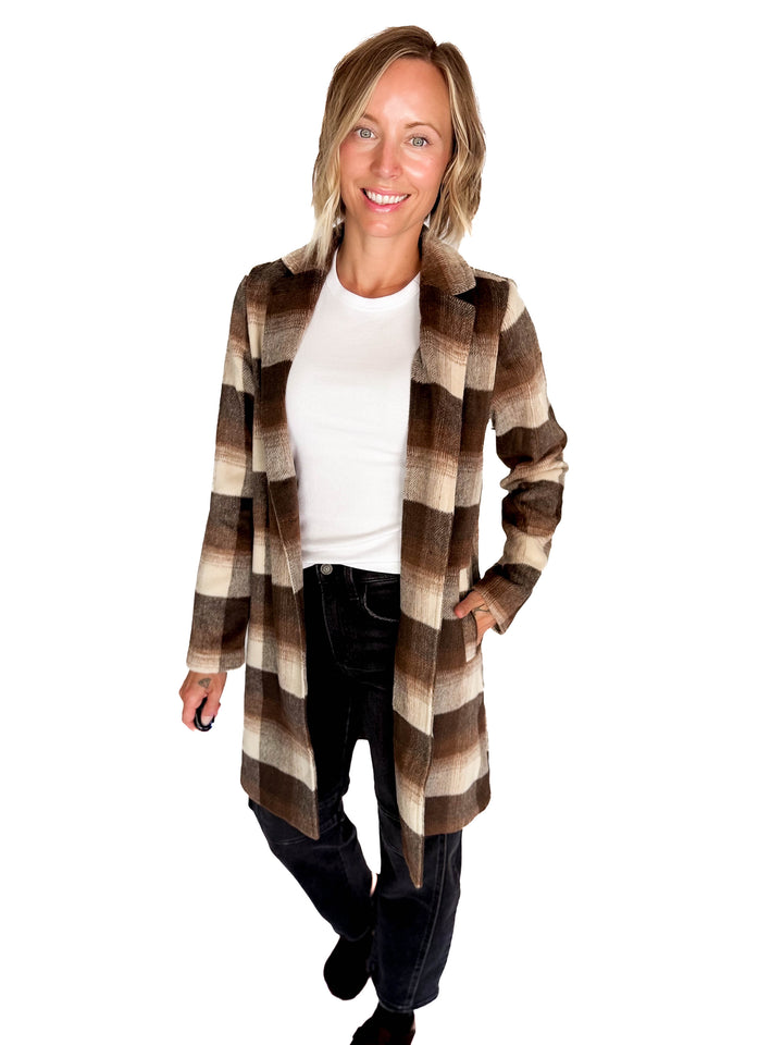 Conrad Plaid Jacket- CHOCOLATE