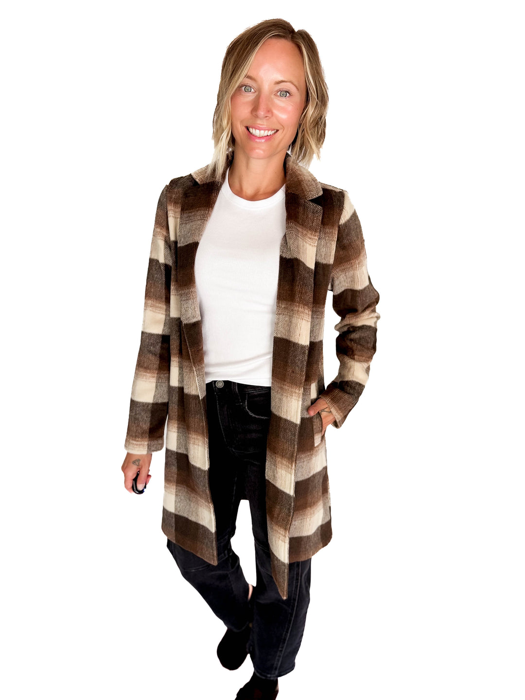 Conrad Plaid Jacket- CHOCOLATE