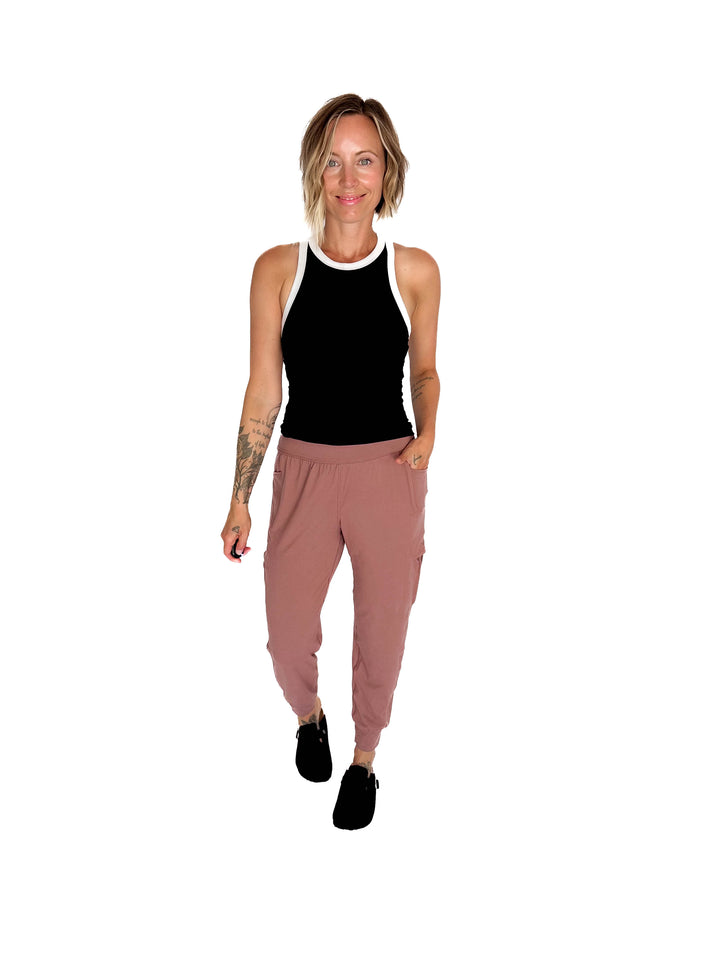 Elle Butter Colour Contrast Butter Tank- BLACK/WHITE