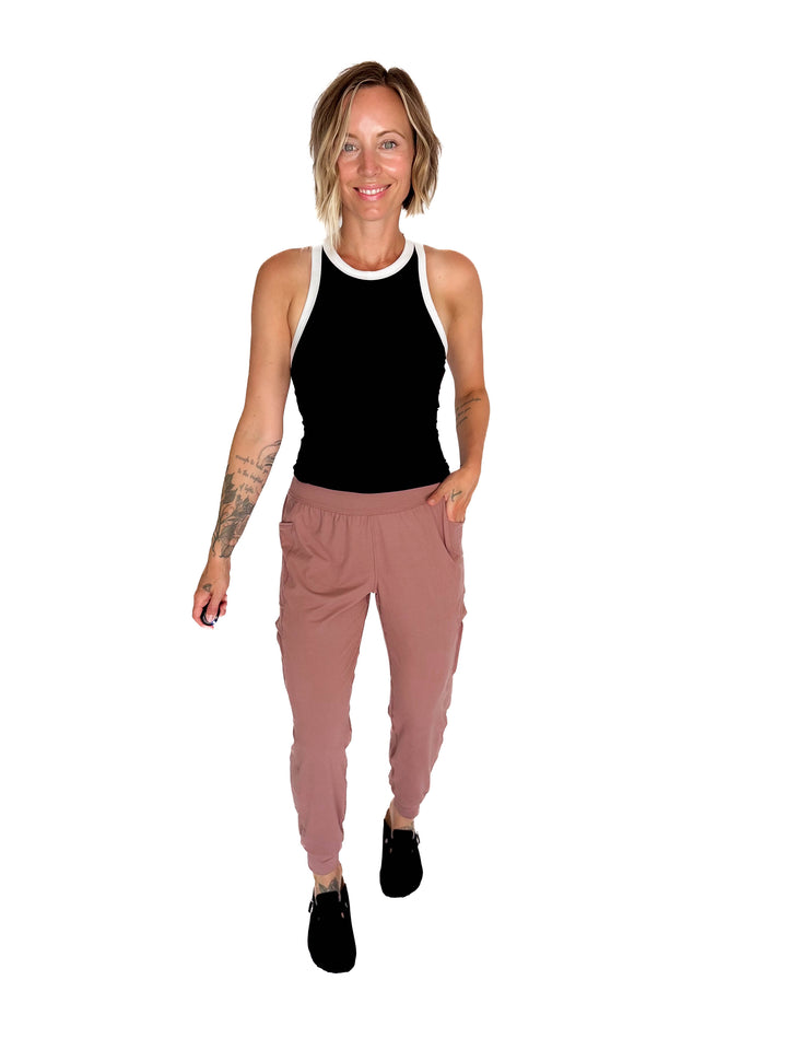 Elle Butter Colour Contrast Butter Tank- BLACK/WHITE