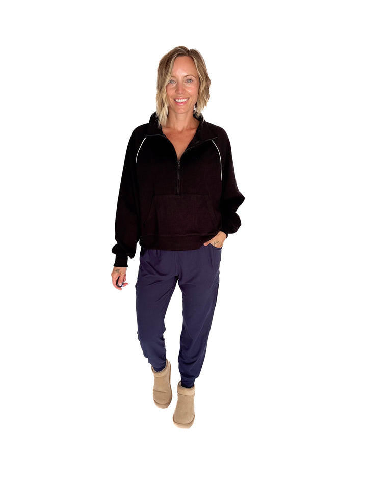 Adriana Scuba 1/2 Zip- BLACK