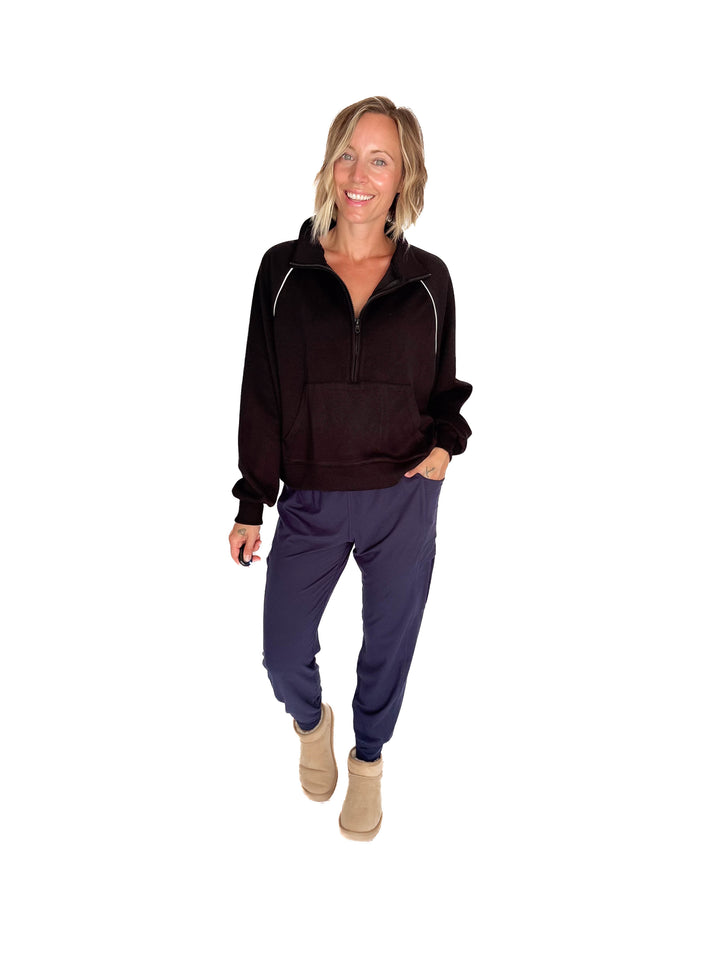 Adriana Scuba 1/2 Zip- BLACK