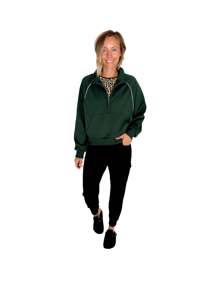 Adriana Scuba 1/2 Zip- GREEN