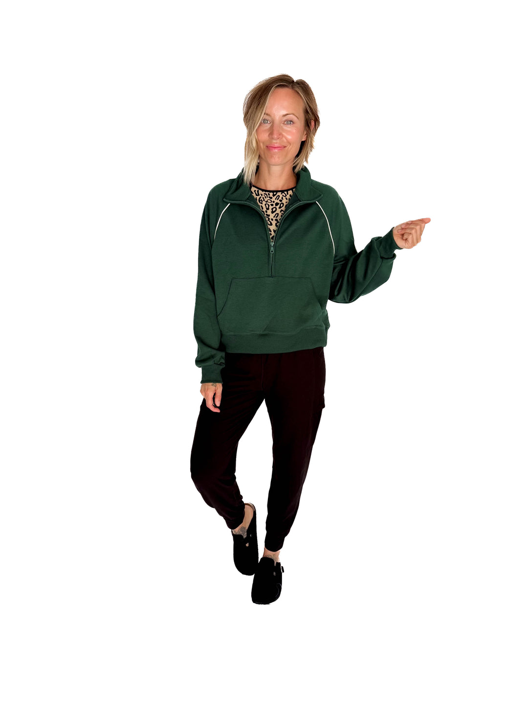 Adriana Scuba 1/2 Zip- GREEN