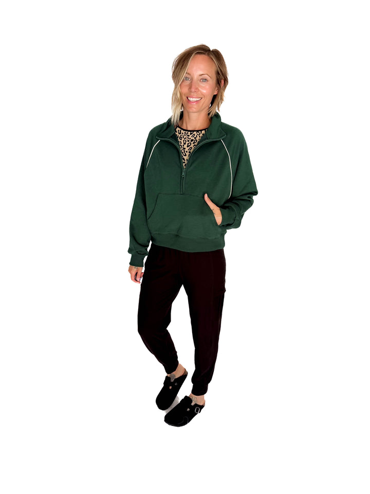 Adriana Scuba 1/2 Zip- GREEN
