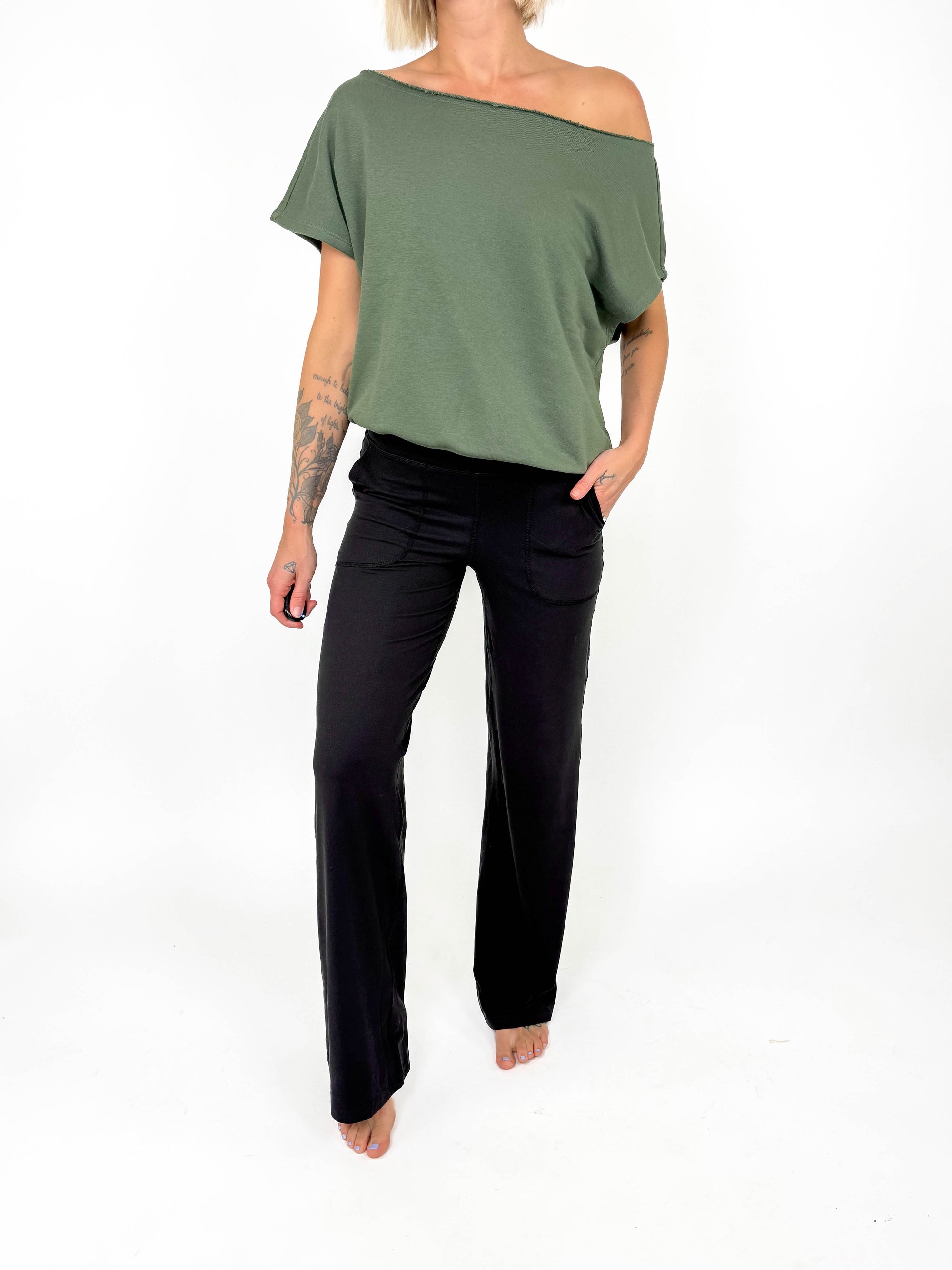 Must Have Butter Straight Leg Pants- BLACK