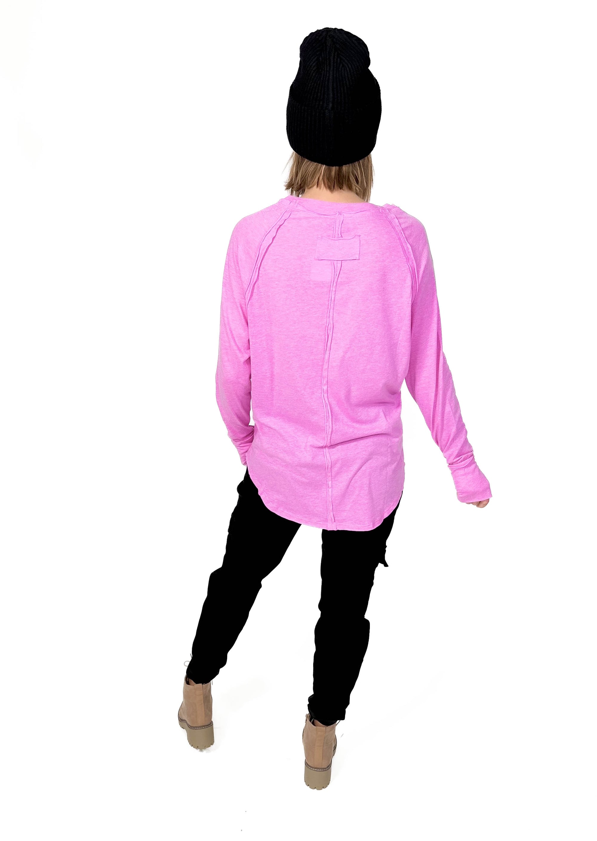 Sterling Raglan Thumbhole Long Sleeve- HTHR MAUVE