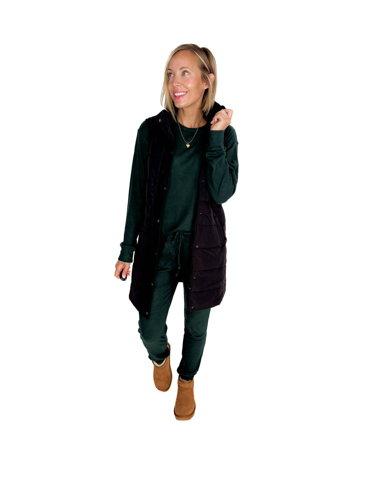 MICHELLE MAE Harlow Cling-Free Longline Vest- BLACK *PRE-ORDER SEPT 10TH**