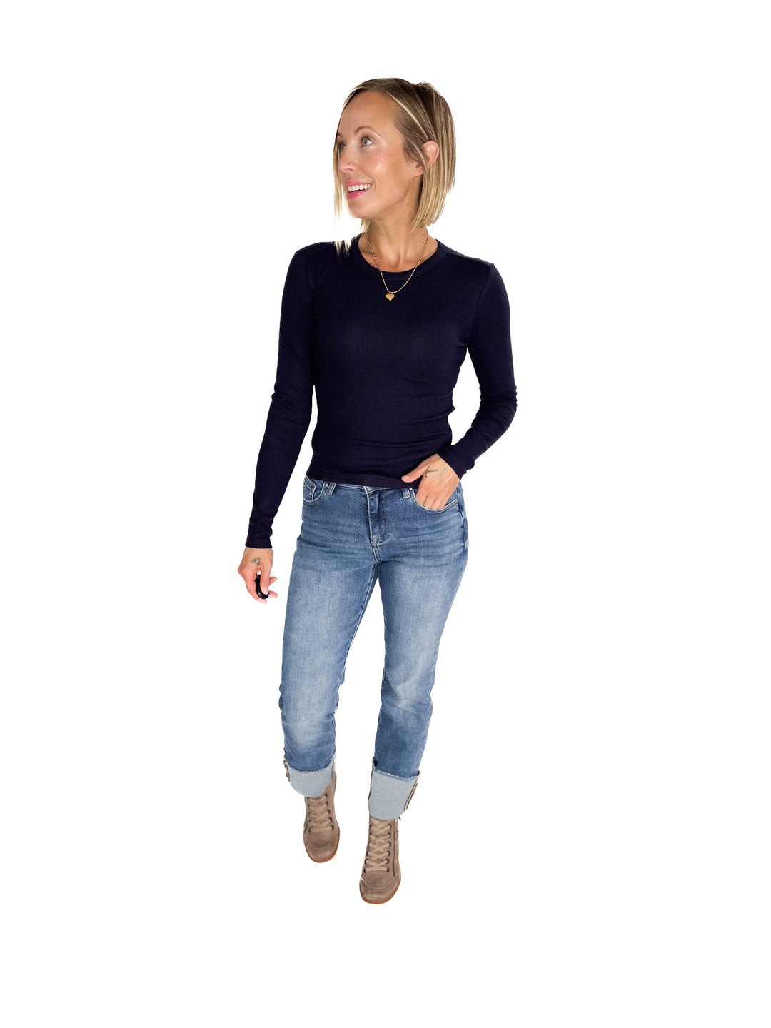 ONLY Easy Ribbed Long Sleeve- NIGHT SKY