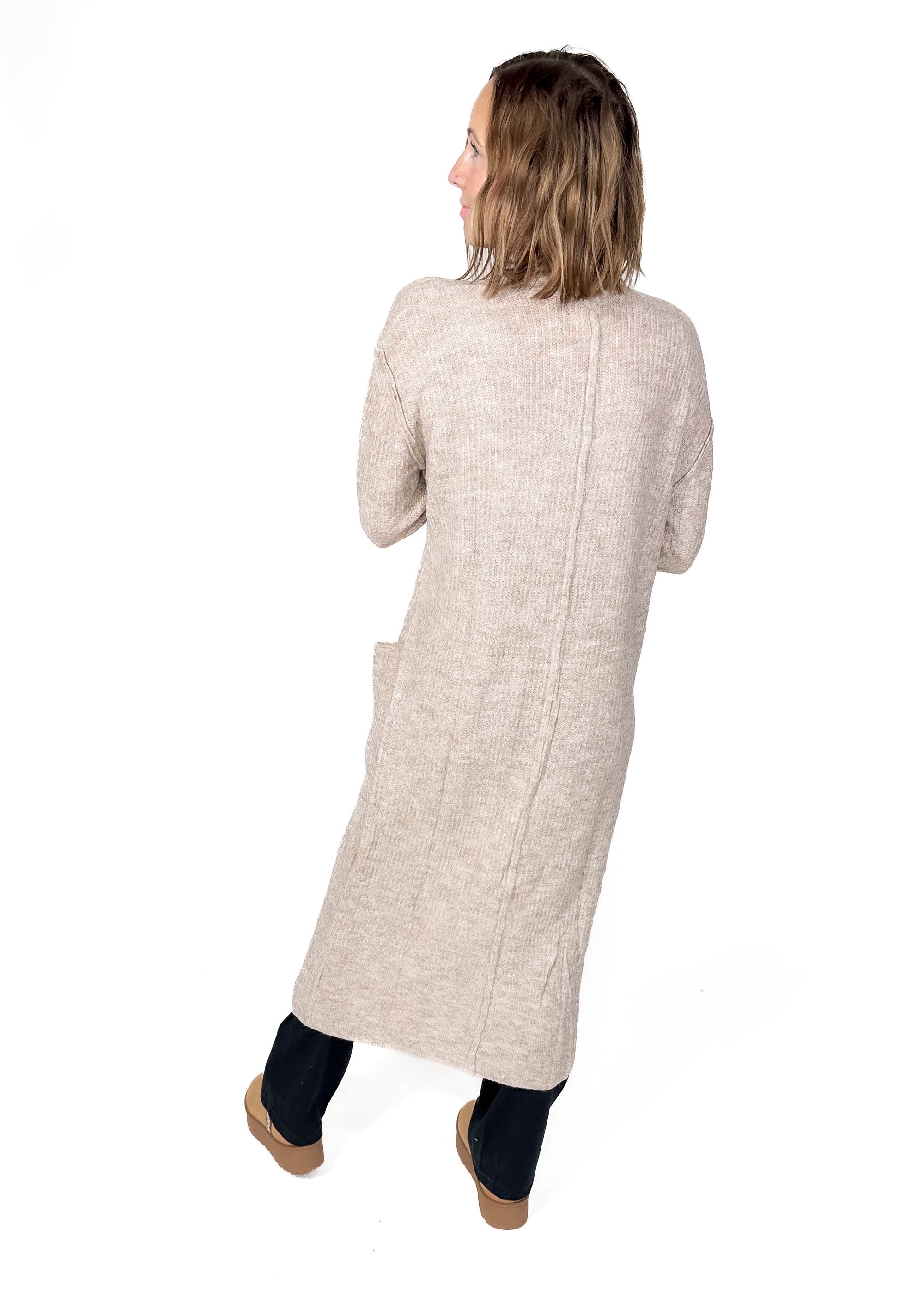 Swiss Alps Thumbhole Cardigan- OATMEAL