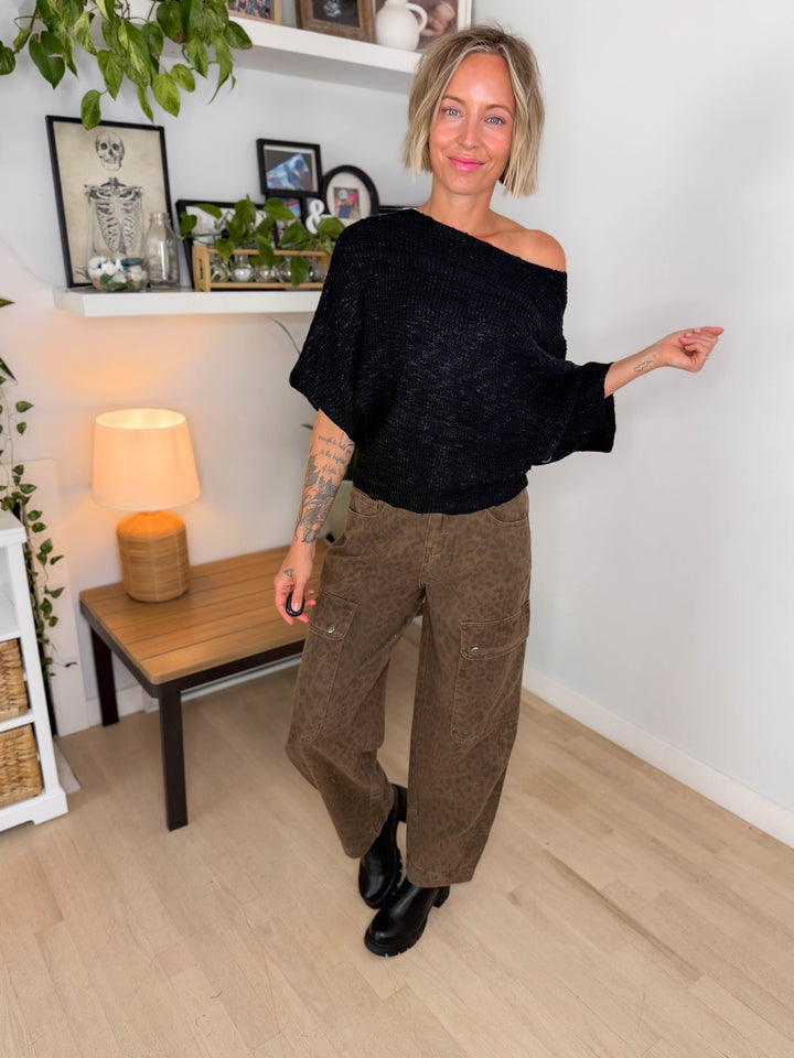 Brisol Dolman Knit Sweater- BLACK-FINAL SALE *M*