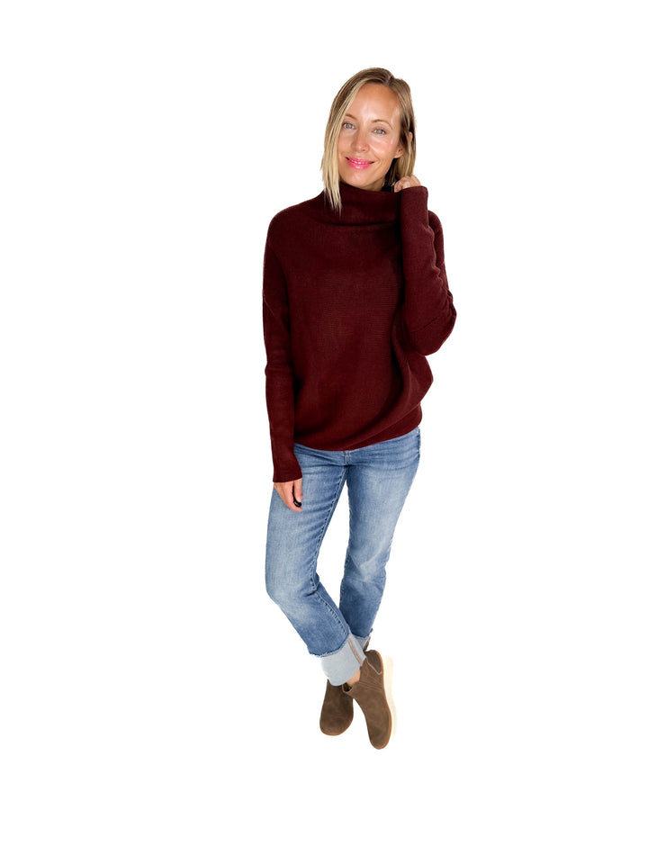 Wrenley Dolman Knit Sweater- CHOCOLATE