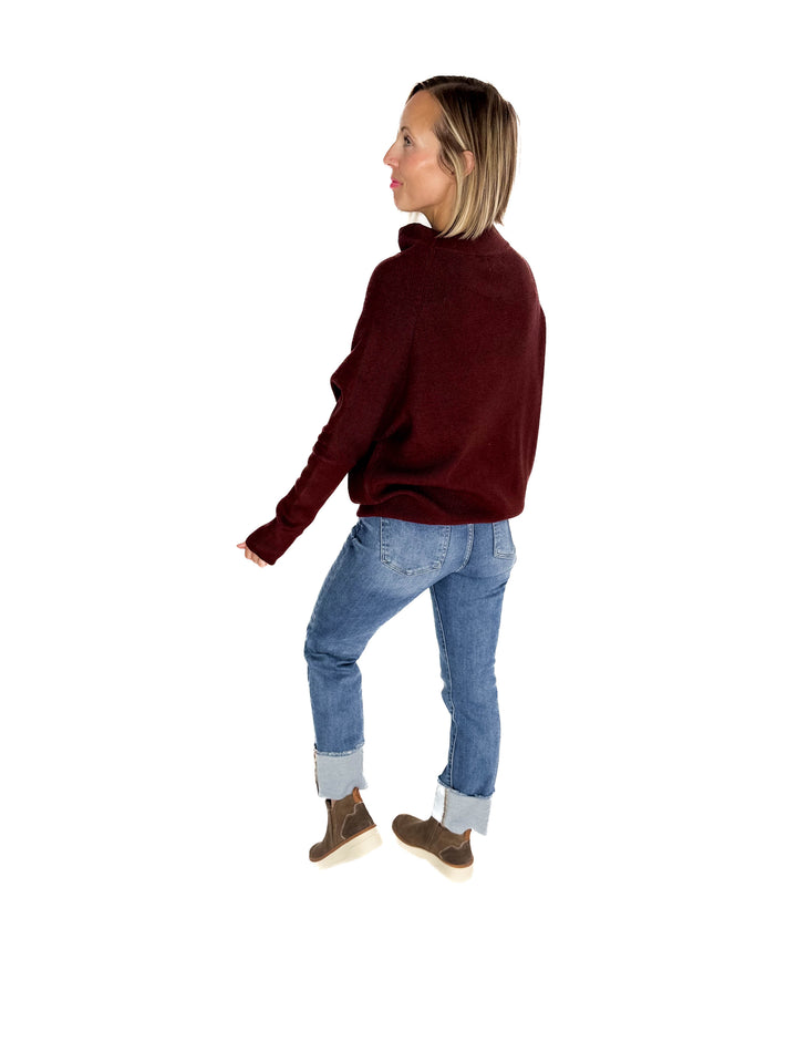 Wrenley Dolman Knit Sweater- CHOCOLATE