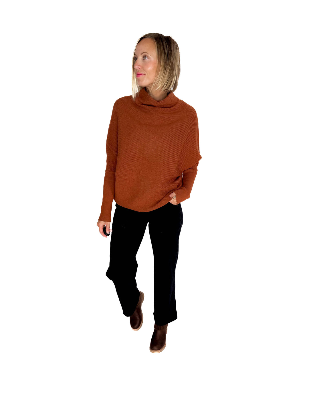 Wrenley Dolman Knit Sweater- CAMEL