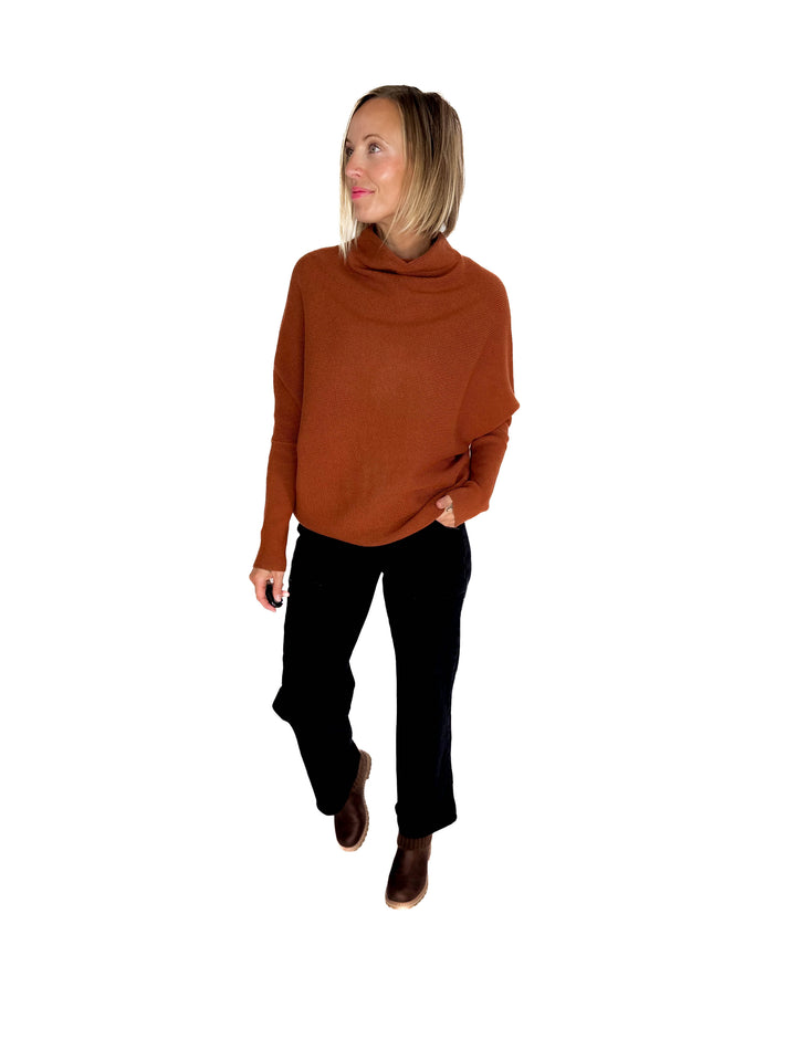 Wrenley Dolman Knit Sweater- CAMEL