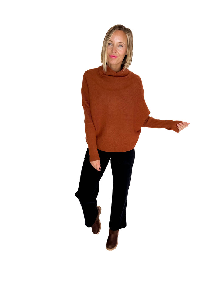 Wrenley Dolman Knit Sweater- CAMEL