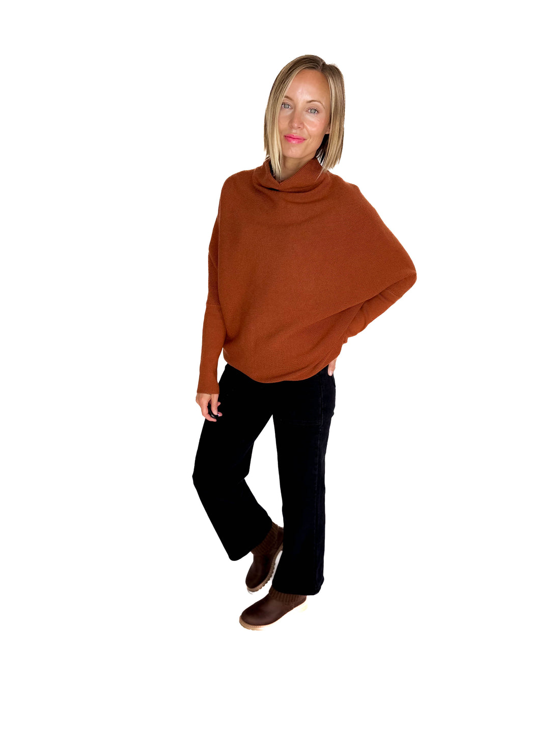 Wrenley Dolman Knit Sweater- CAMEL
